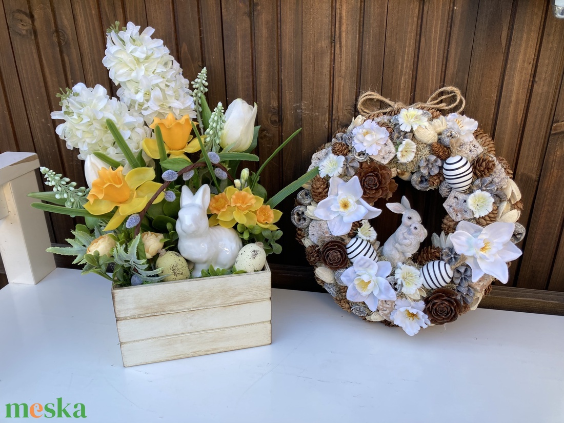 Nyuszis húsv�ti ajtódísz  - otthon & életmód - dekoráció - ajtó- és ablak dekoráció - ajtódísz & kopogtató - Meska.hu