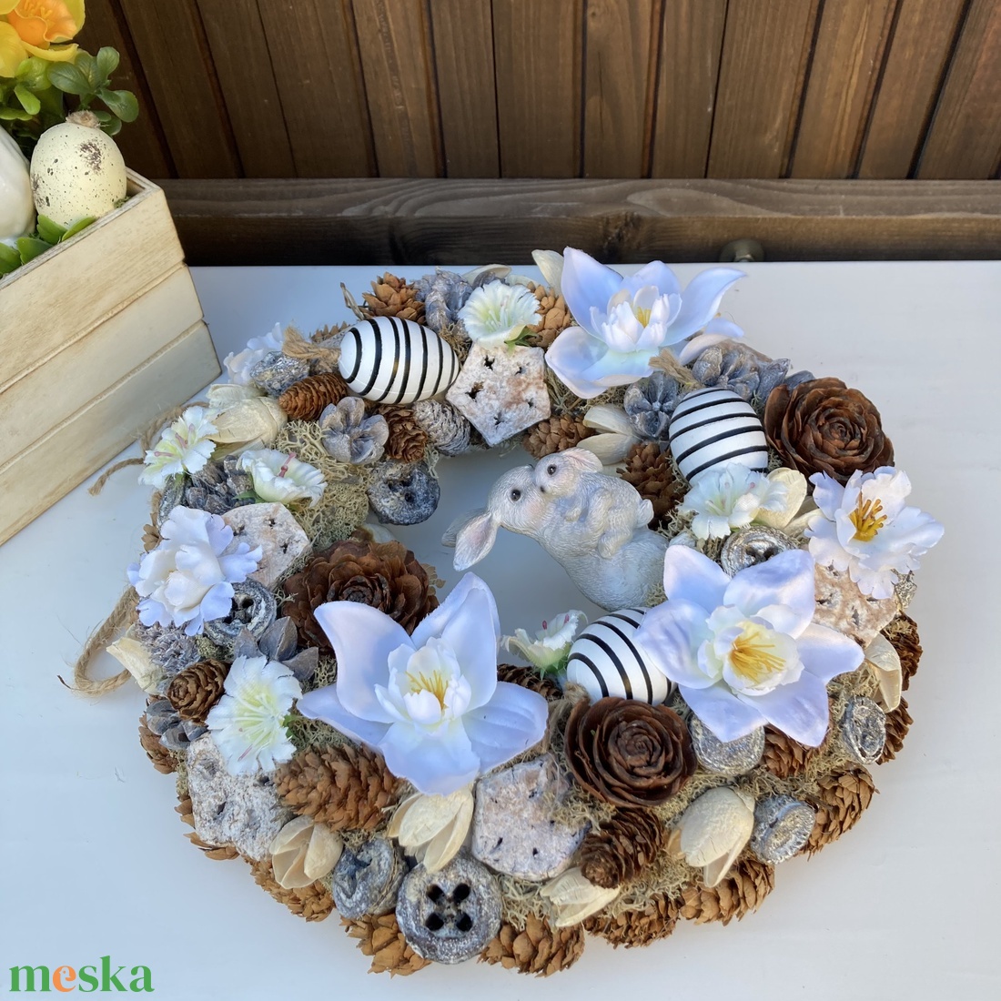 Nyuszis húsv�ti ajtódísz  - otthon & életmód - dekoráció - ajtó- és ablak dekoráció - ajtódísz & kopogtató - Meska.hu