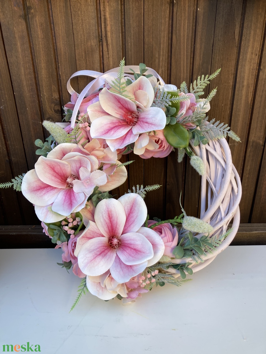 Magnólia ajtódísz 28 cm - otthon & életmód - dekoráció - ajtó- és ablak dekoráció - ajtódísz & kopogtató - Meska.hu