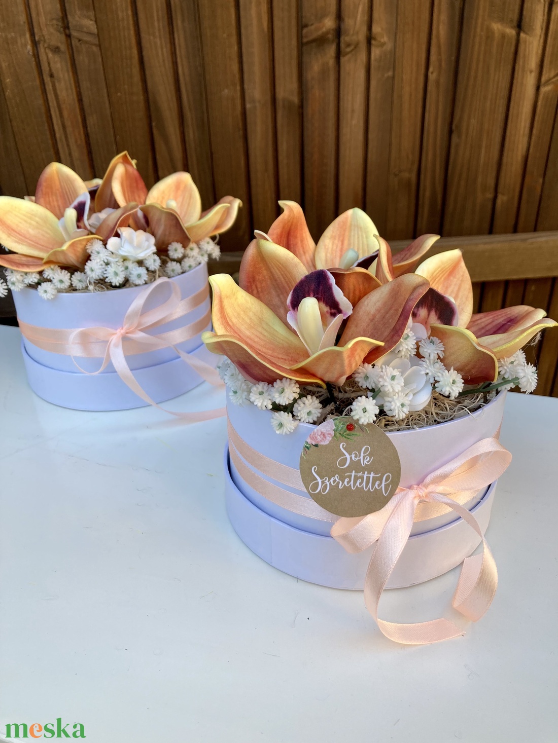 Orchidea ajándék virágbox - otthon & életmód - virágdekoráció - virágok - virágbox - Meska.hu