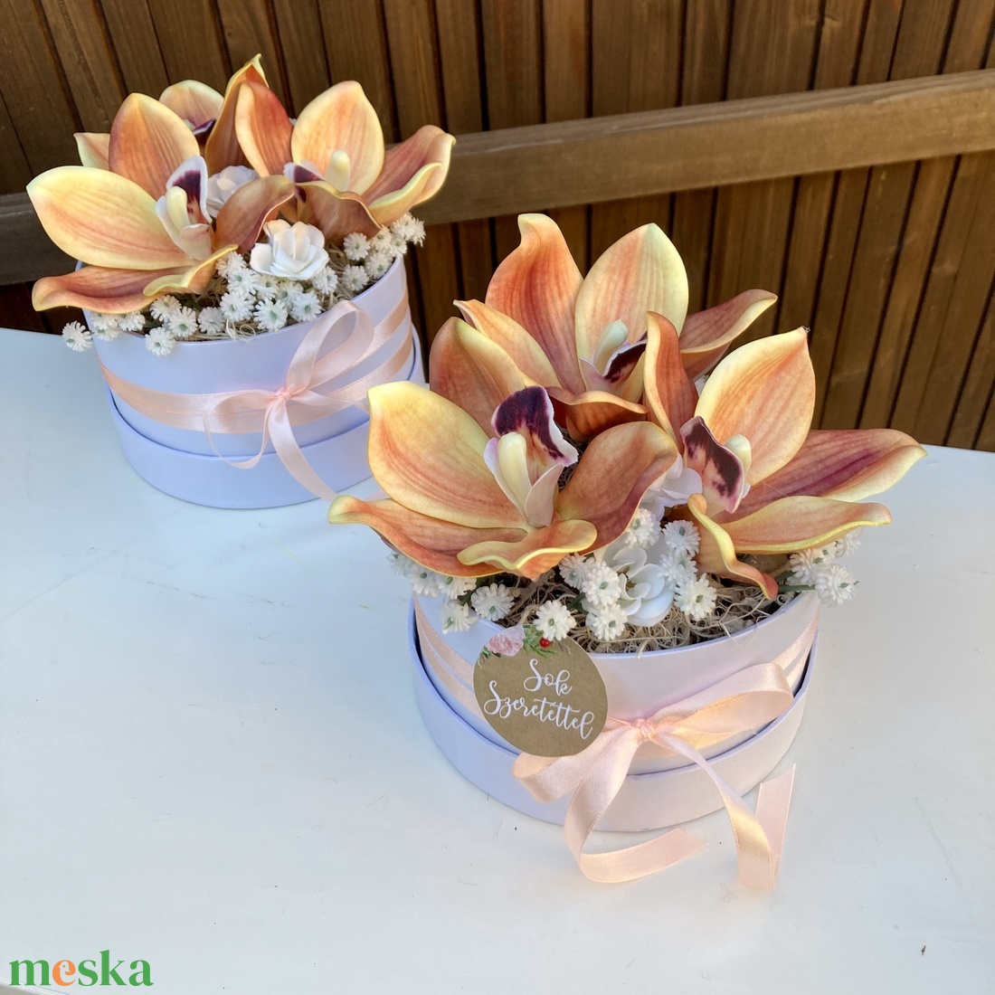 Orchidea ajándék virágbox - otthon & életmód - virágdekoráció - virágok - virágbox - Meska.hu