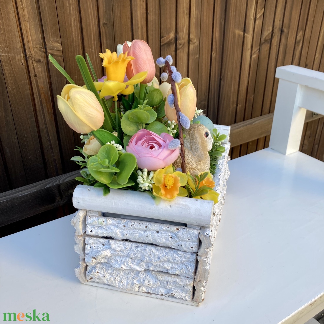 Húsvéti asztaldísz 26 cm - otthon & életmód - virágdekoráció - virágdíszek - virágdísz kaspóban - Meska.hu