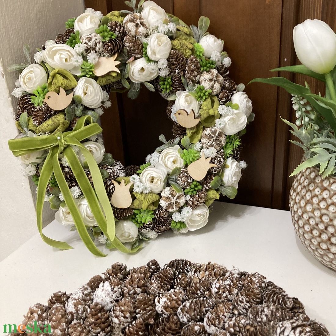 Téli ajtódísz  - otthon & életmód - dekoráció - ajtó- és ablak dekoráció - ajtódísz & kopogtató - Meska.hu