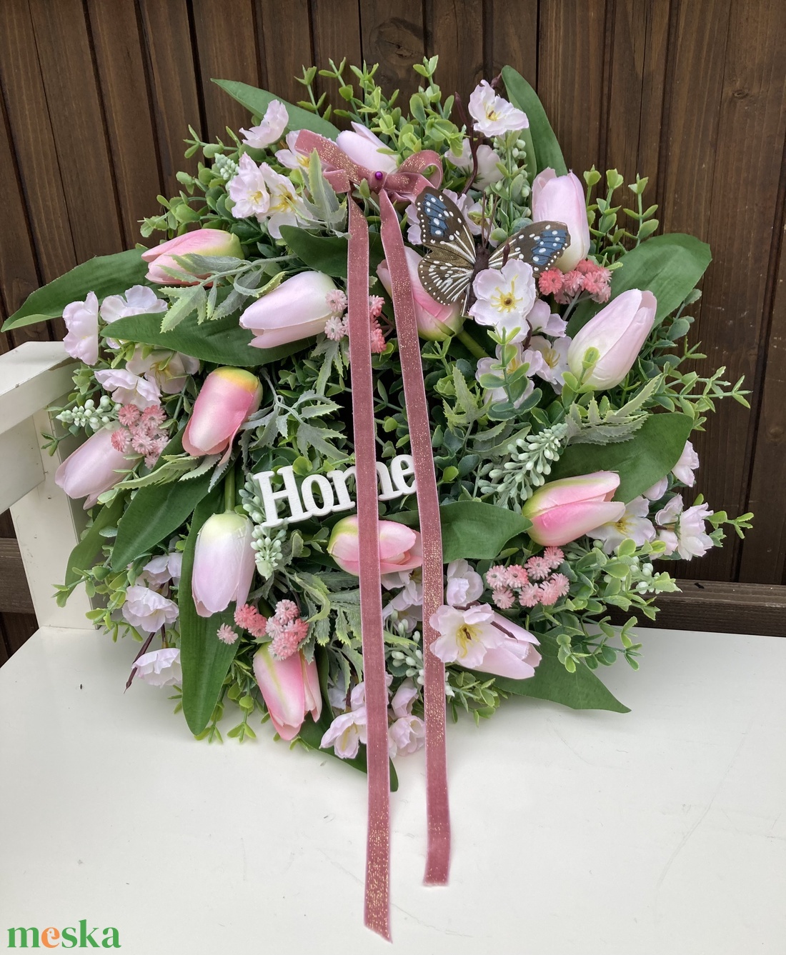 Tulipános ajtódísz - otthon & életmód - dekoráció - ajtó- és ablak dekoráció - ajtódísz & kopogtató - Meska.hu