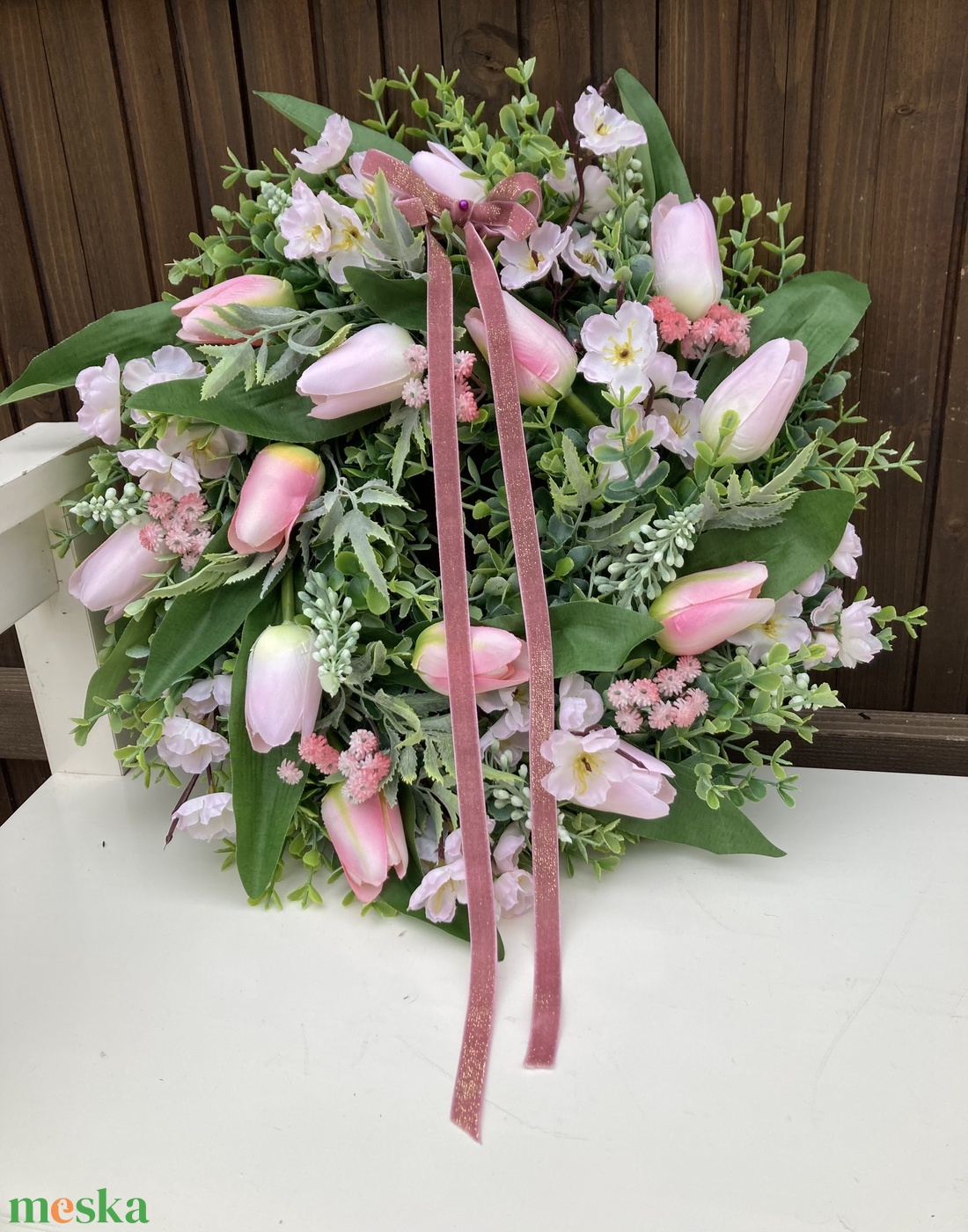 Tulipános ajtódísz - otthon & életmód - dekoráció - ajtó- és ablak dekoráció - ajtódísz & kopogtató - Meska.hu