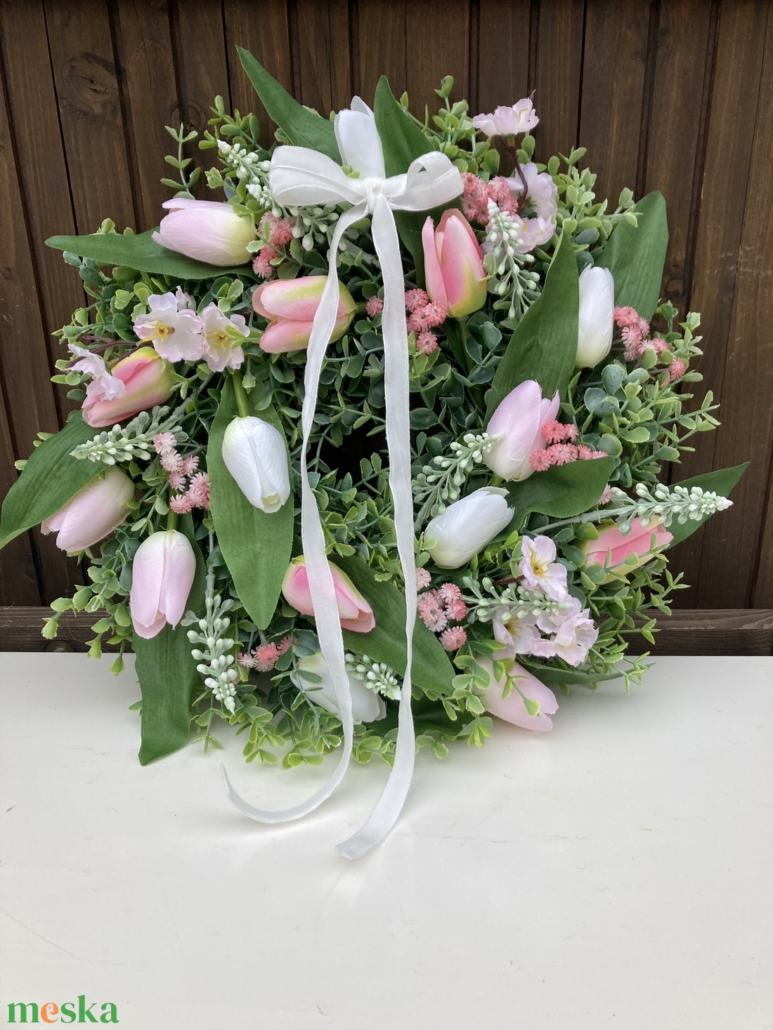 Tulipános ajtódísz - otthon & életmód - dekoráció - ajtó- és ablak dekoráció - ajtódísz & kopogtató - Meska.hu