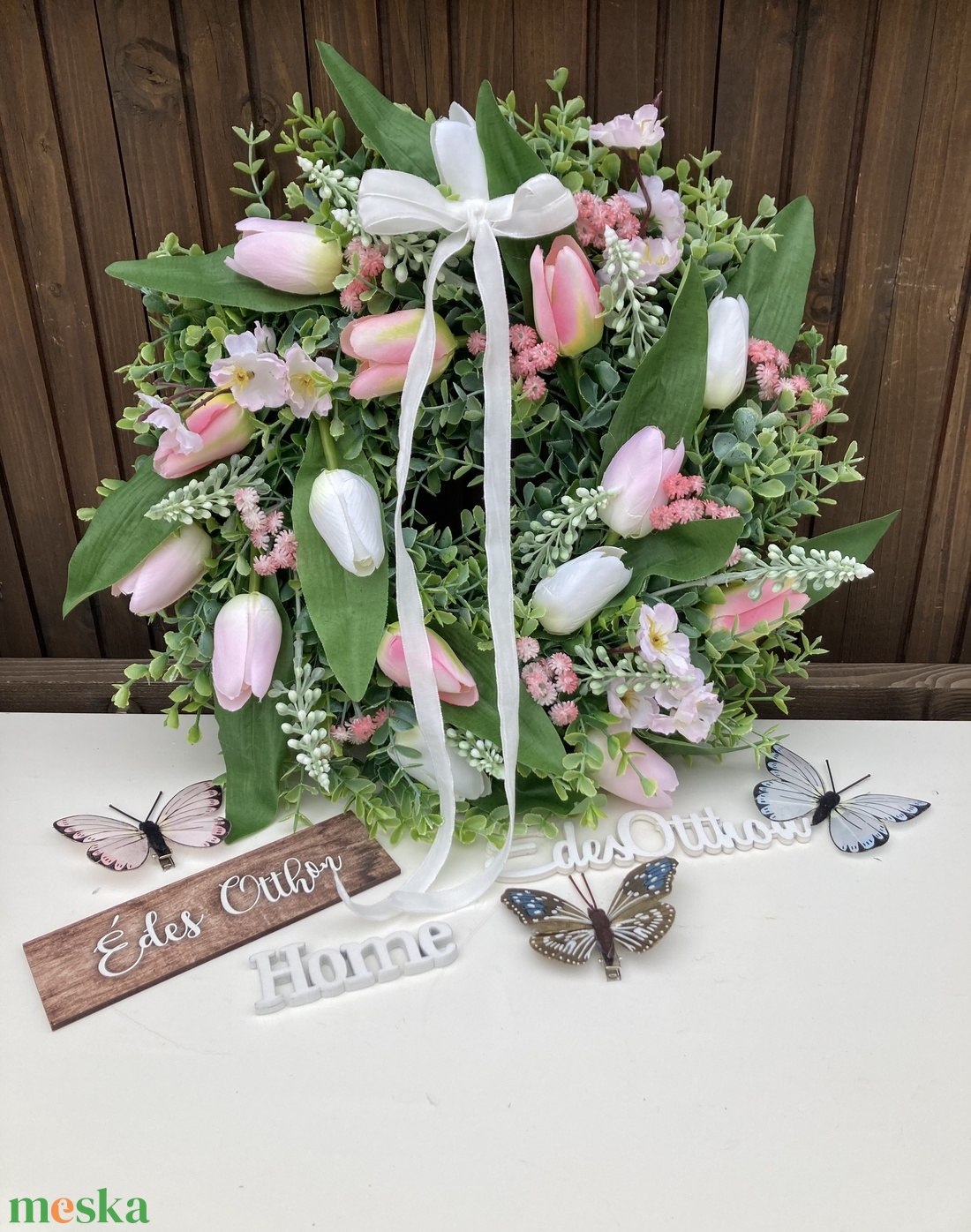 Tulipános ajtódísz - otthon & életmód - dekoráció - ajtó- és ablak dekoráció - ajtódísz & kopogtató - Meska.hu