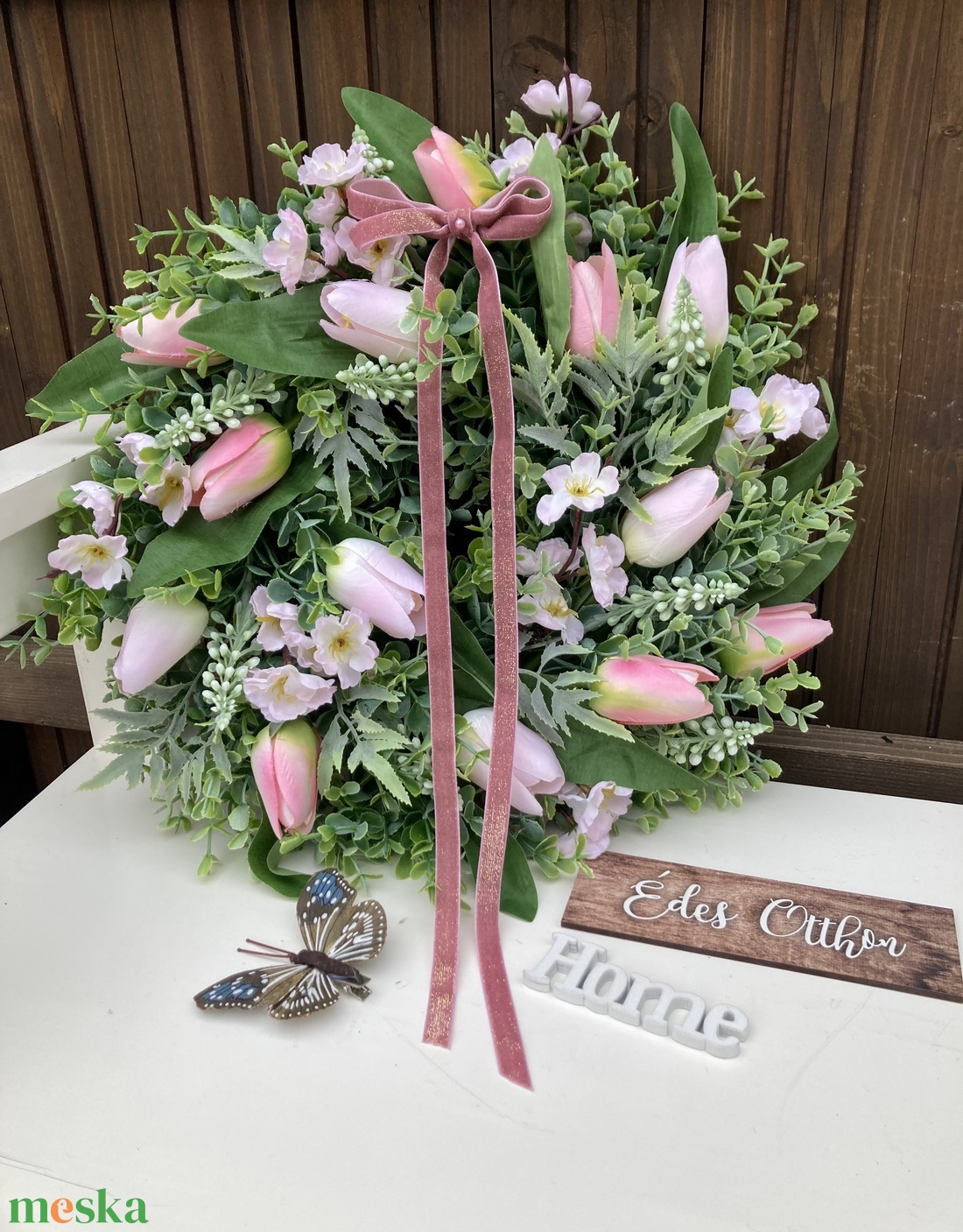 Tulipános ajtódísz - otthon & életmód - dekoráció - ajtó- és ablak dekoráció - ajtódísz & kopogtató - Meska.hu