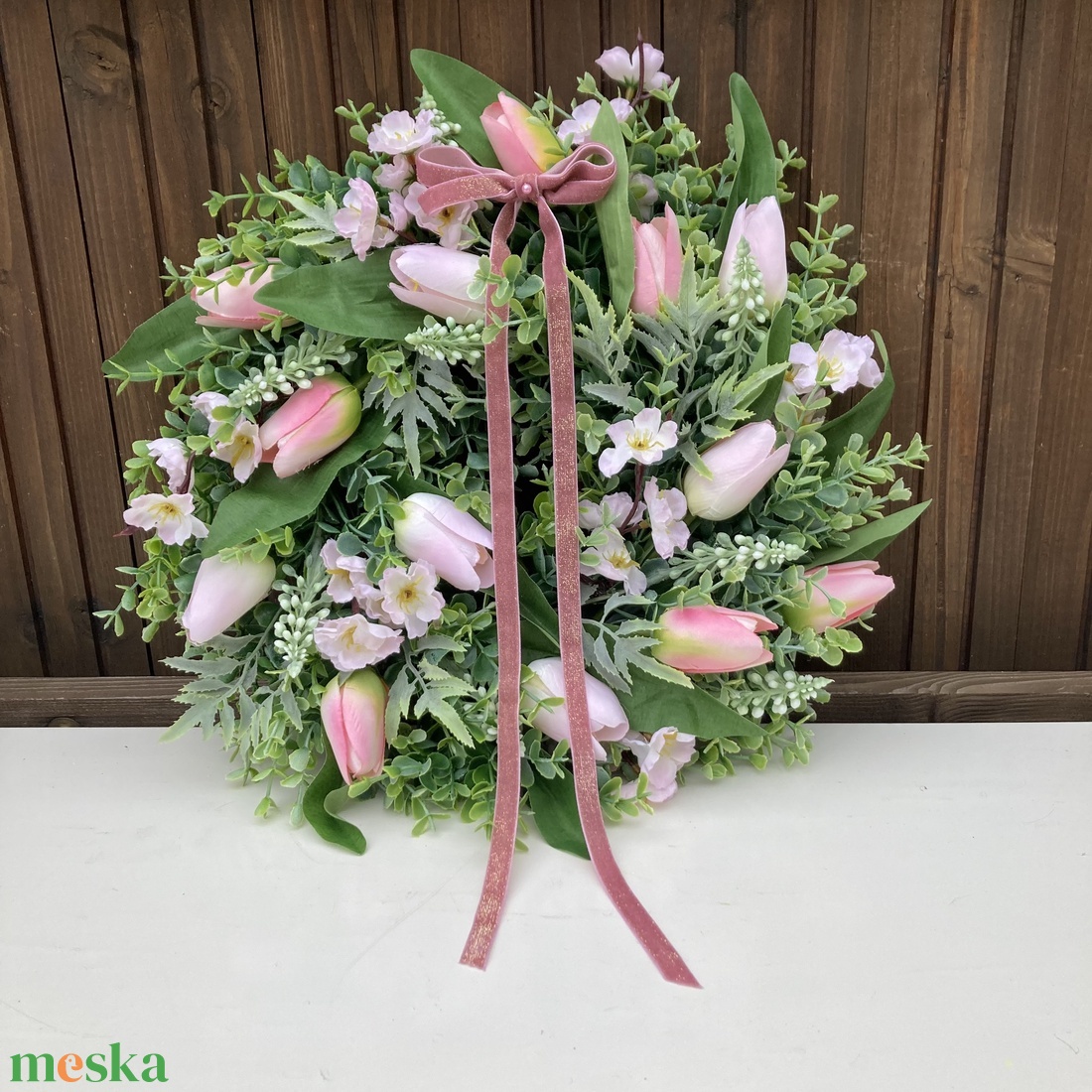 Tulipános ajtódísz - otthon & életmód - dekoráció - ajtó- és ablak dekoráció - ajtódísz & kopogtató - Meska.hu