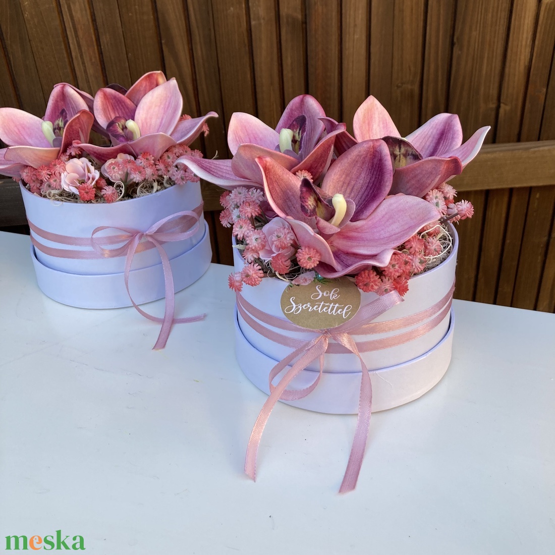 Orchidea ajándék virágbox - otthon & életmód - virágdekoráció - virágok - virágbox - Meska.hu
