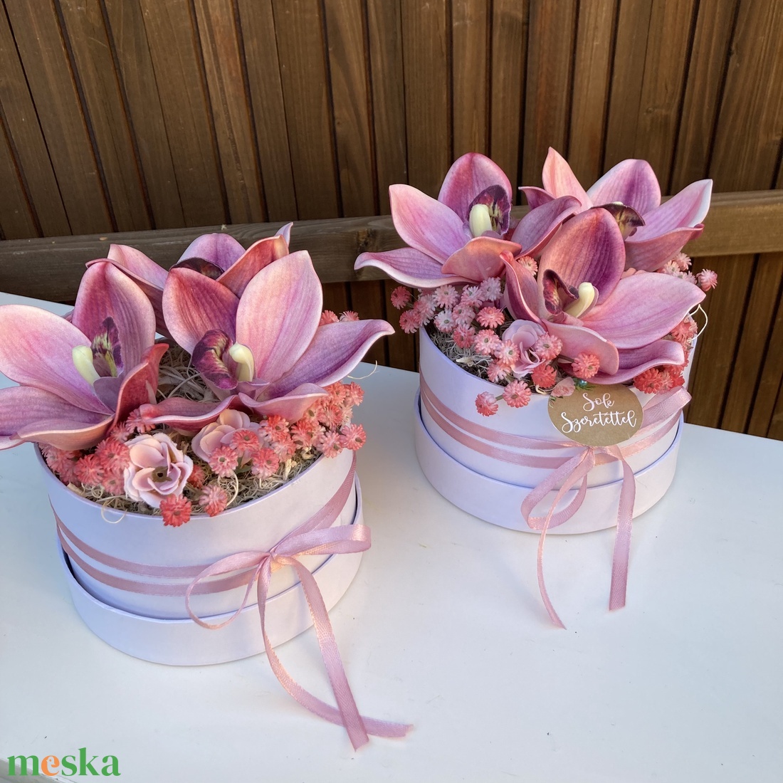 Orchidea ajándék virágbox - otthon & életmód - virágdekoráció - virágok - virágbox - Meska.hu