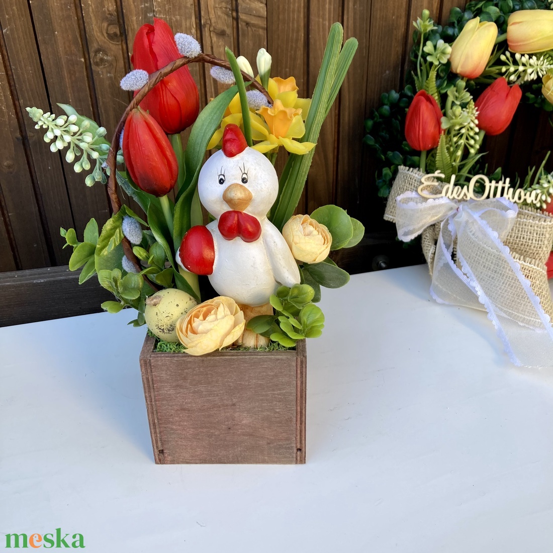 Húsvéti asztaldísz - ünnepi díszek, dekorációk - húsvéti díszek és dekorációk - húsvéti virágos díszek - Meska.hu
