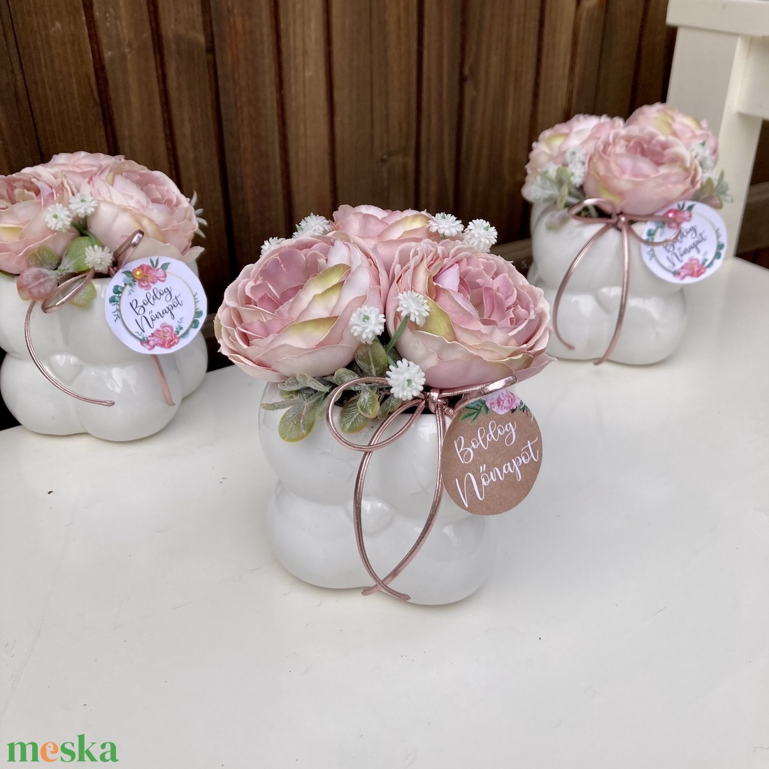 Nőnapi aj�nd�k  - otthon & életmód - virágdekoráció - virágdíszek - virágdísz kaspóban - Meska.hu