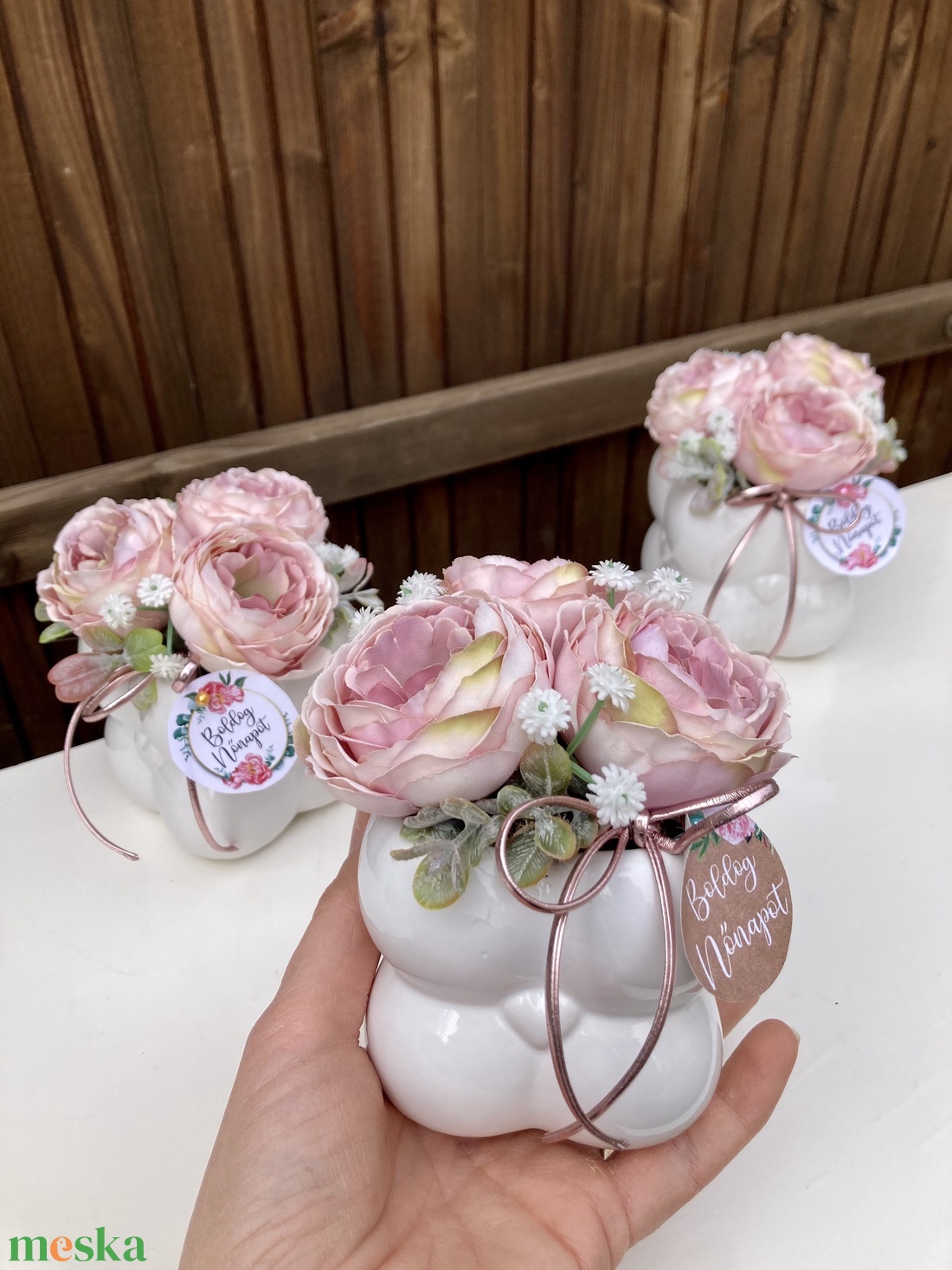 Nőnapi aj�nd�k  - otthon & életmód - virágdekoráció - virágdíszek - virágdísz kaspóban - Meska.hu
