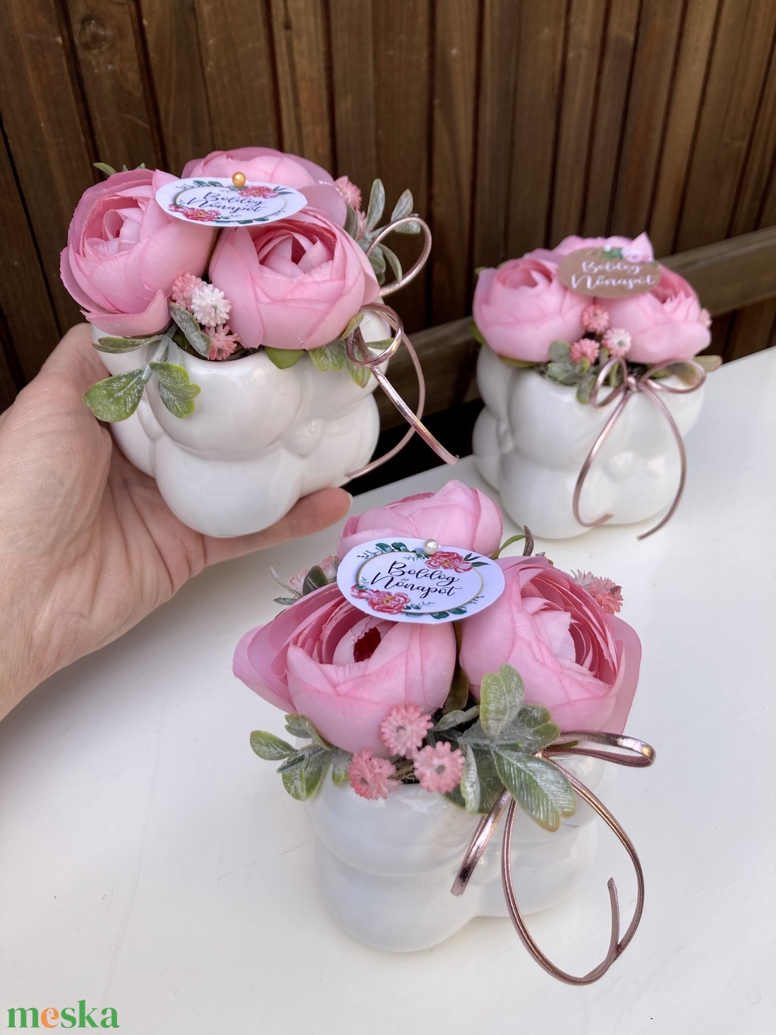 Nőnapi aj�nd�k  - otthon & életmód - virágdekoráció - virágdíszek - virágdísz kaspóban - Meska.hu