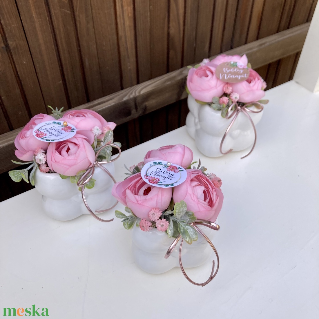 Nőnapi aj�nd�k  - otthon & életmód - virágdekoráció - virágdíszek - virágdísz kaspóban - Meska.hu