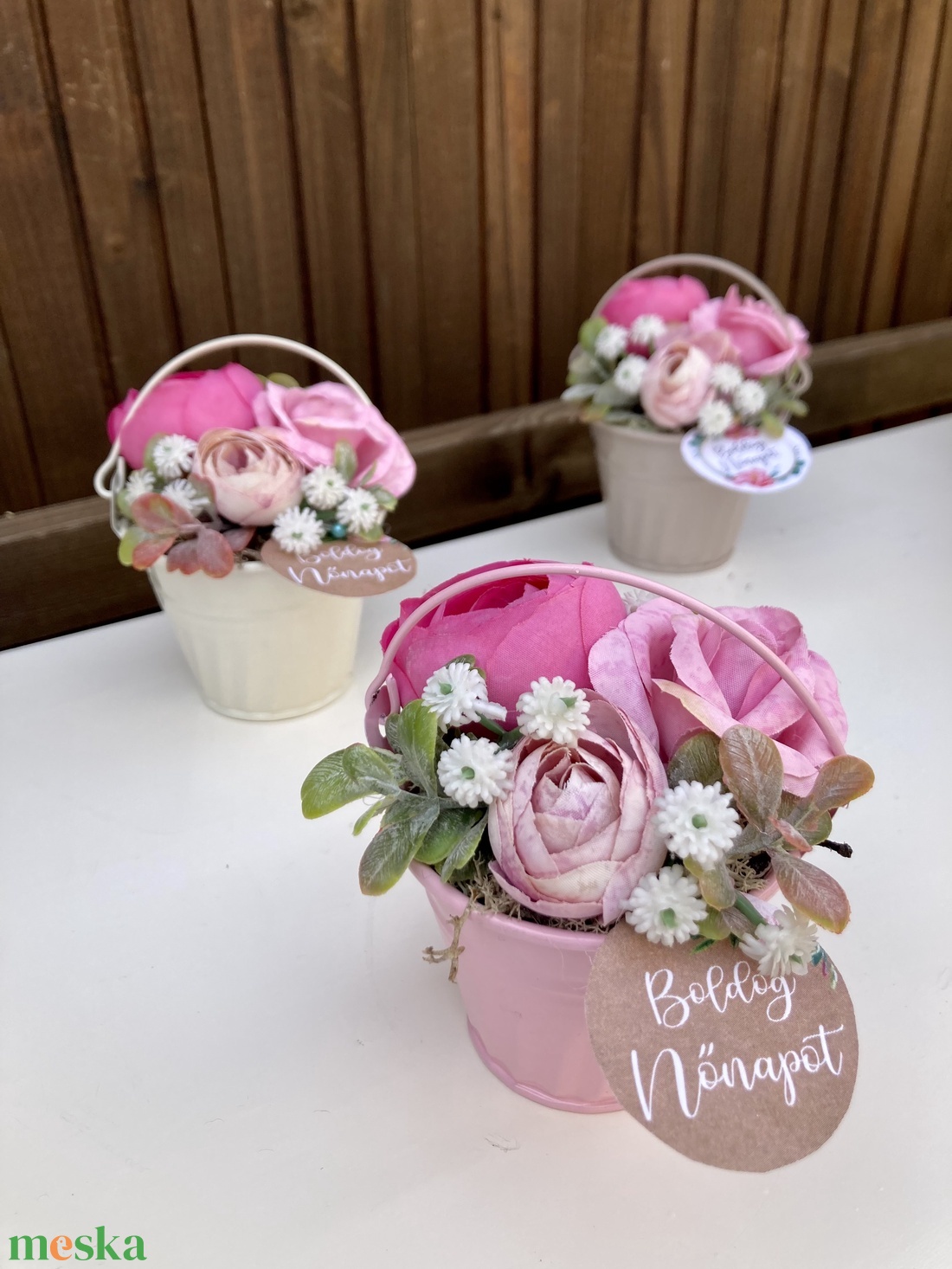 Nőnapi aj�nd�k  - otthon & életmód - virágdekoráció - virágdíszek - virágdísz kaspóban - Meska.hu