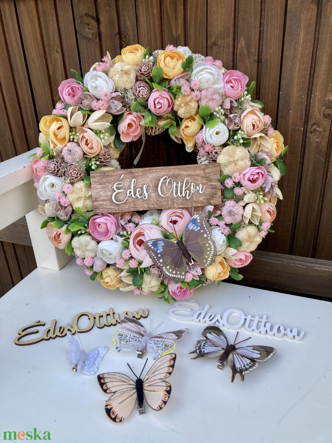 Tavaszi-nyári 30 cm ajtódísz  - otthon & életmód - dekoráció - ajtó- és ablak dekoráció - ajtódísz & kopogtató - Meska.hu