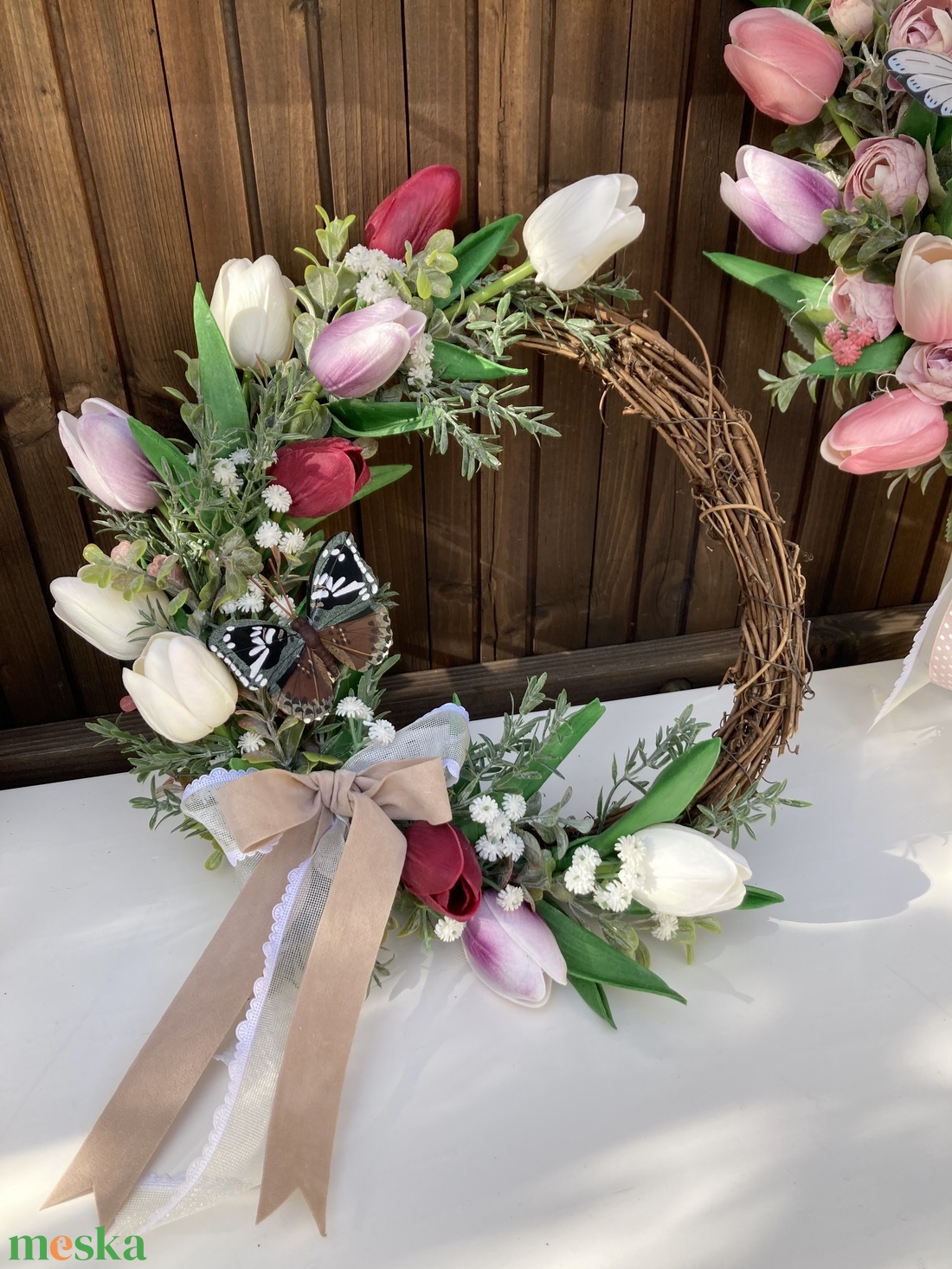 Tulipános ajtódísz  - otthon & életmód - dekoráció - ajtó- és ablak dekoráció - ajtódísz & kopogtató - Meska.hu