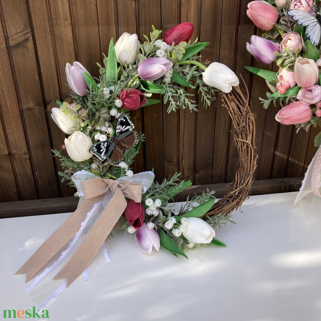 Tulipános ajtódísz  - otthon & életmód - dekoráció - ajtó- és ablak dekoráció - ajtódísz & kopogtató - Meska.hu