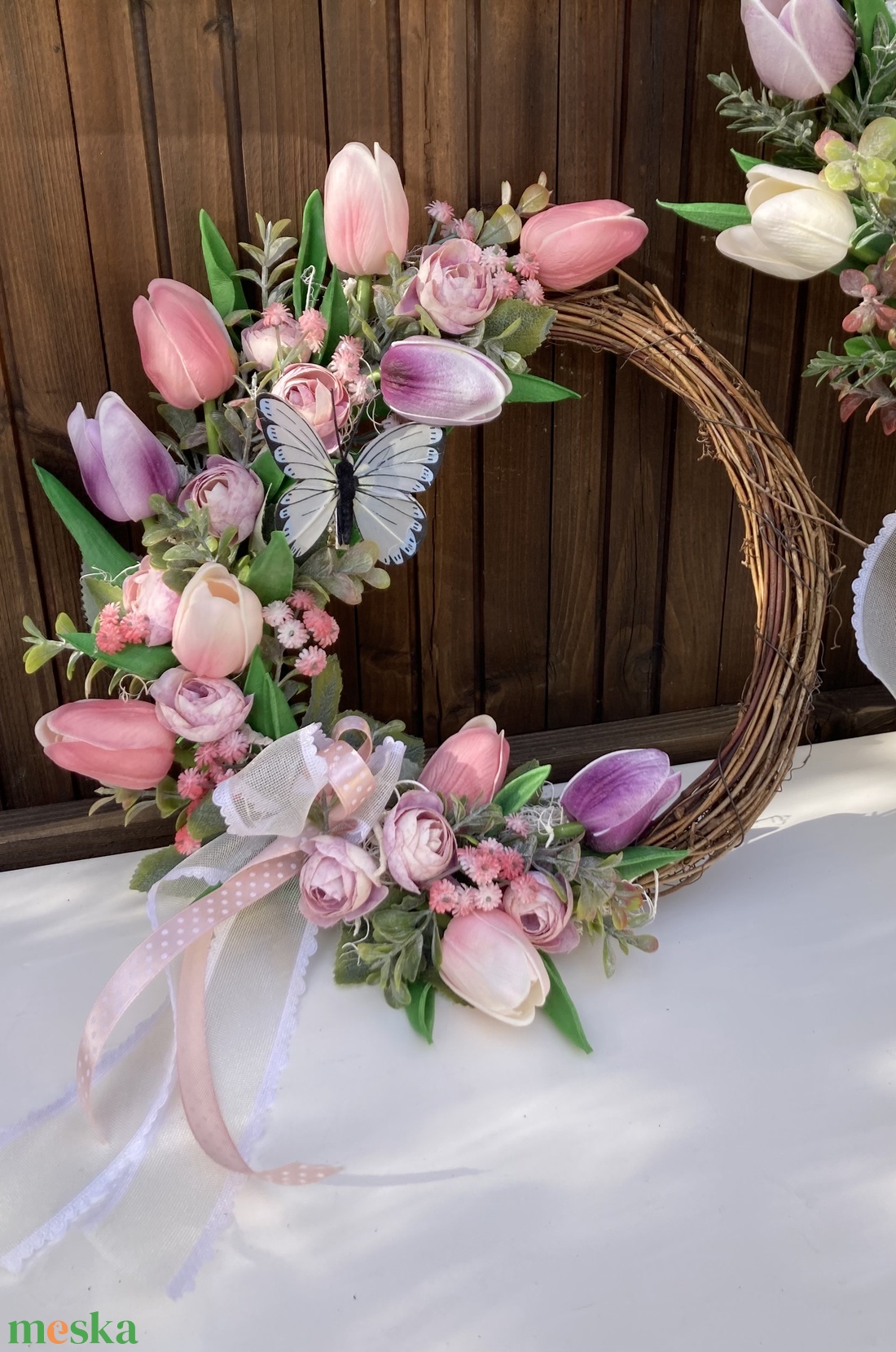 Tulipános ajtódísz  - otthon & életmód - dekoráció - ajtó- és ablak dekoráció - ajtódísz & kopogtató - Meska.hu