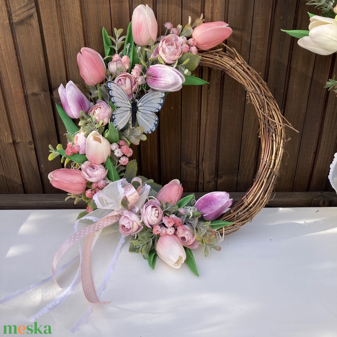 Tulipános ajtódísz  - otthon & életmód - dekoráció - ajtó- és ablak dekoráció - ajtódísz & kopogtató - Meska.hu