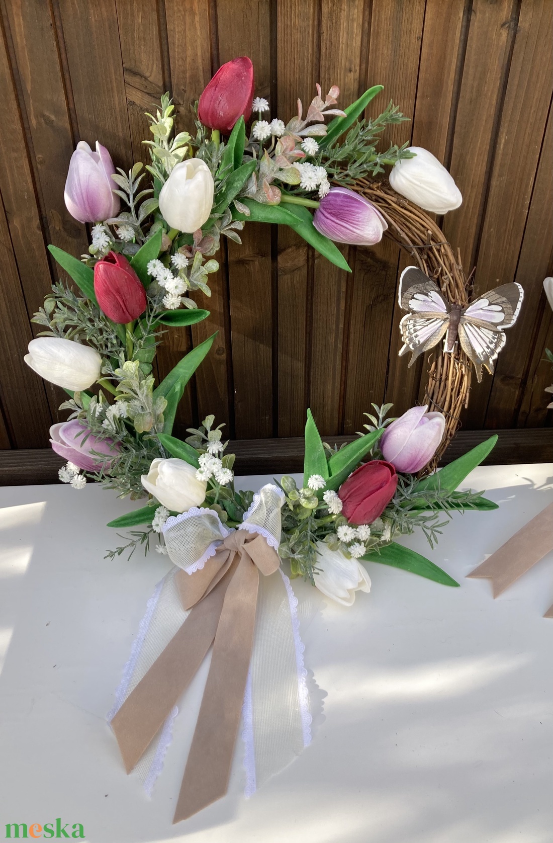 Tulipános ajtódísz  - otthon & életmód - dekoráció - ajtó- és ablak dekoráció - ajtódísz & kopogtató - Meska.hu