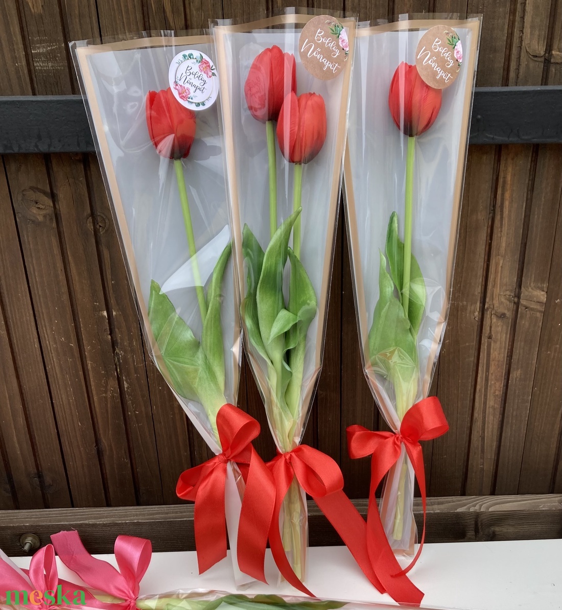 Nőnapi tulip�n vir�gcsokor - otthon & életmód - virágdekoráció - virágok - virágcsokor - Meska.hu