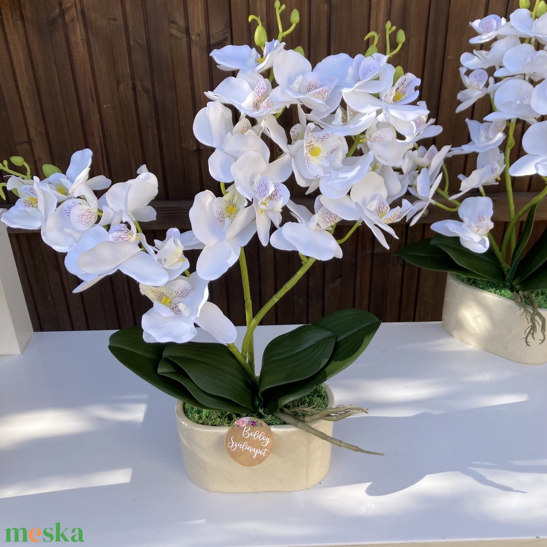 Nőnapi Orchidea asztaldísz - otthon & életmód - virágdekoráció - virágdíszek - virágdísz kaspóban - Meska.hu