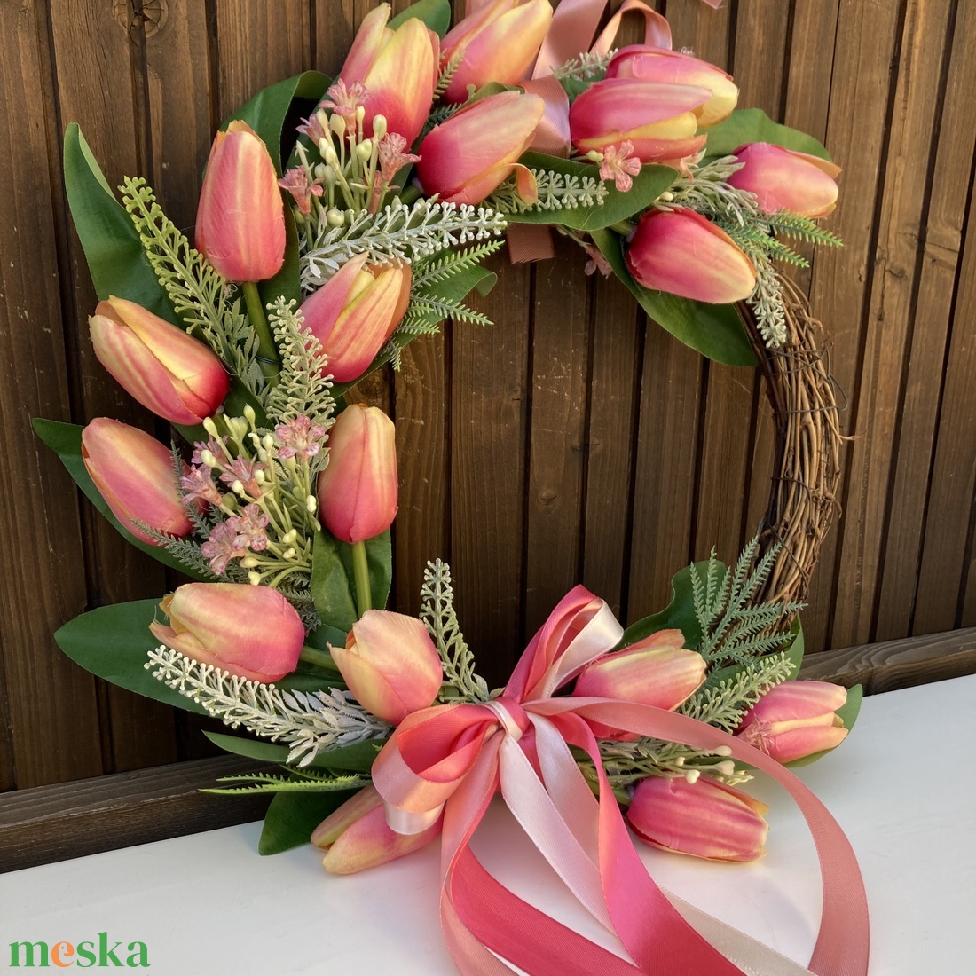 Tulipános ajtódísz  - otthon & életmód - dekoráció - ajtó- és ablak dekoráció - ajtódísz & kopogtató - Meska.hu