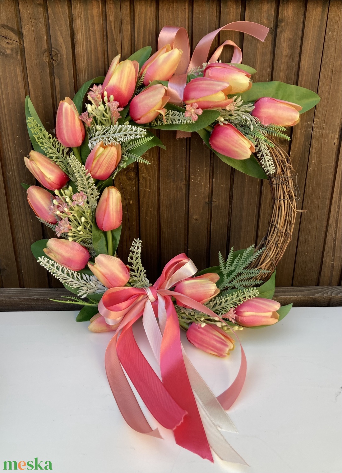 Tulipános ajtódísz  - otthon & életmód - dekoráció - ajtó- és ablak dekoráció - ajtódísz & kopogtató - Meska.hu