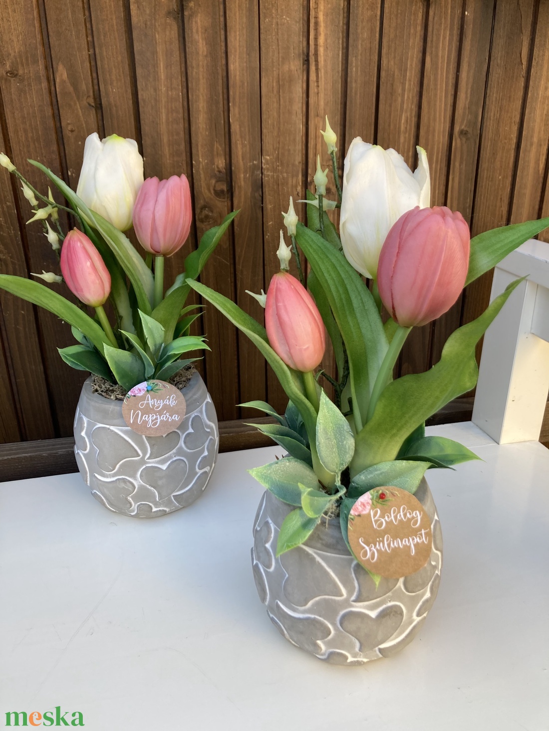 Tavaszi asztaldísz - otthon & életmód - virágdekoráció - virágdíszek - virágdísz kaspóban - Meska.hu