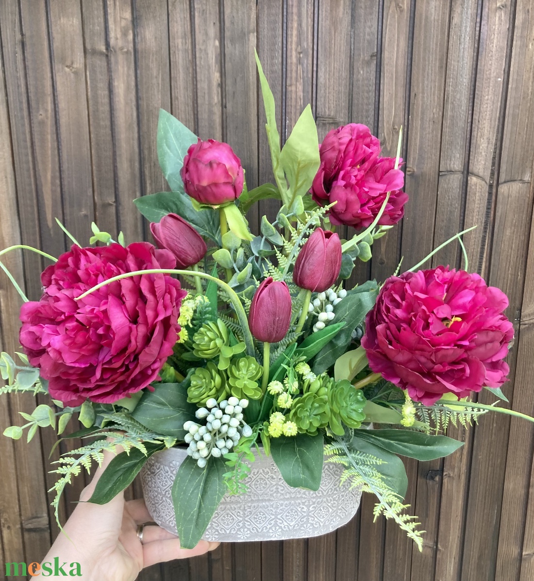 Bazsarózsa sírdísz - otthon & életmód - vallás - temetkezési tárgy - sírdísz, kegyeleti dísz - Meska.hu