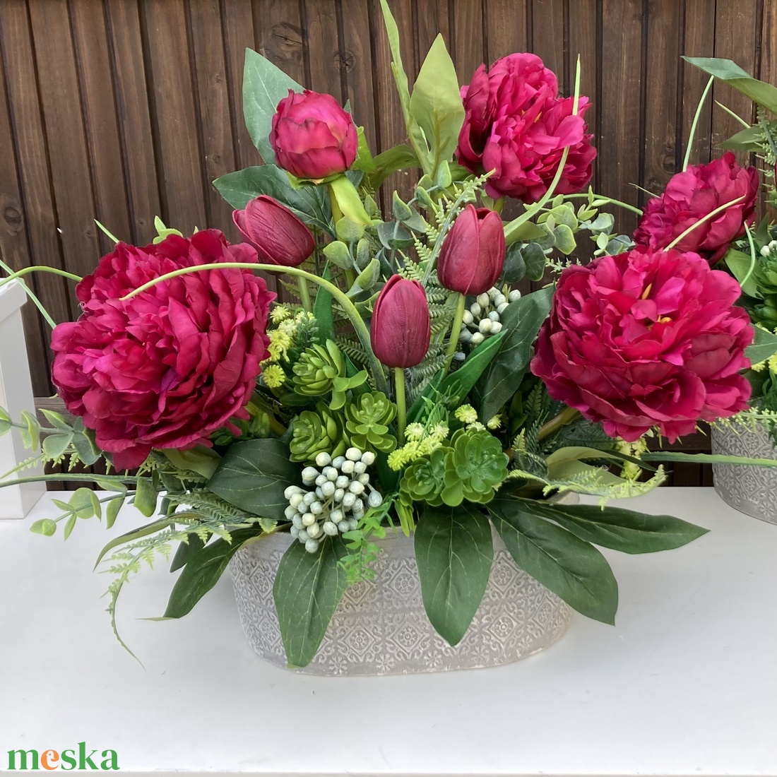 Bazsarózsa sírdísz - otthon & életmód - vallás - temetkezési tárgy - sírdísz, kegyeleti dísz - Meska.hu