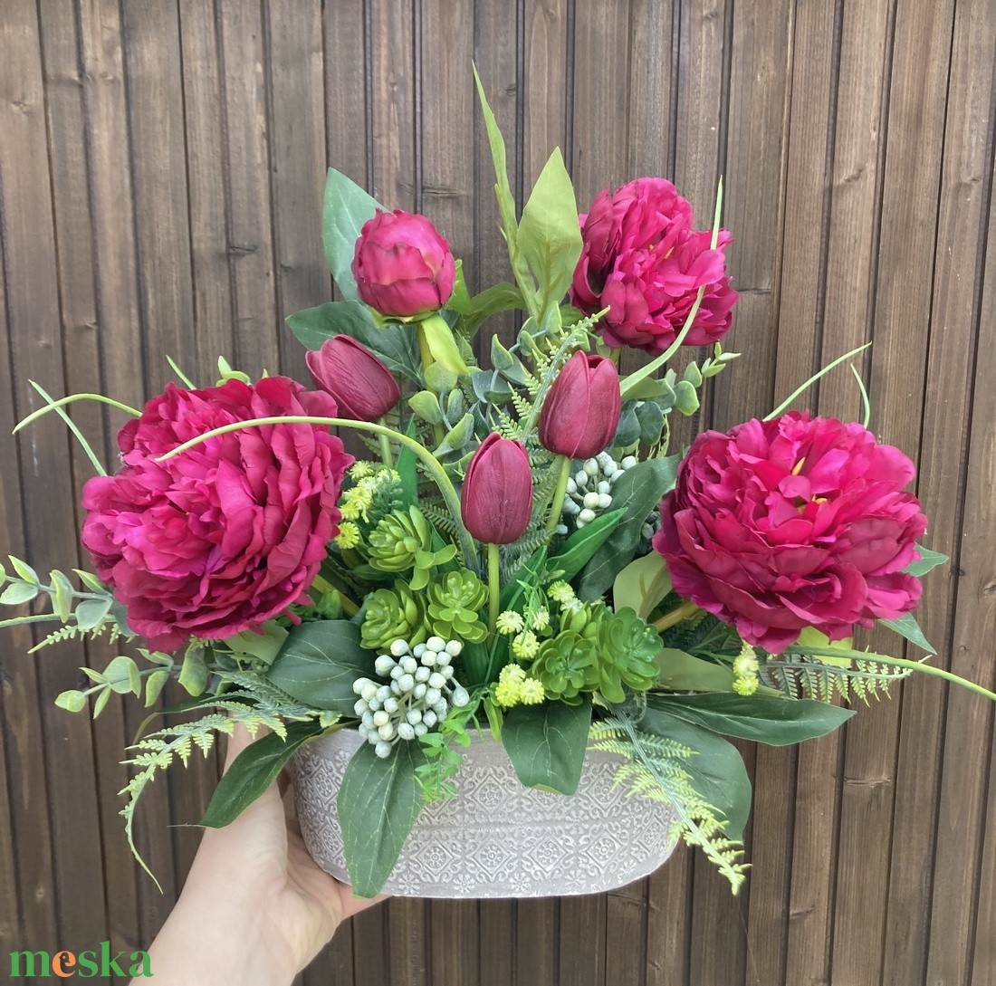 Bazsarózsa sírdísz - otthon & életmód - vallás - temetkezési tárgy - sírdísz, kegyeleti dísz - Meska.hu