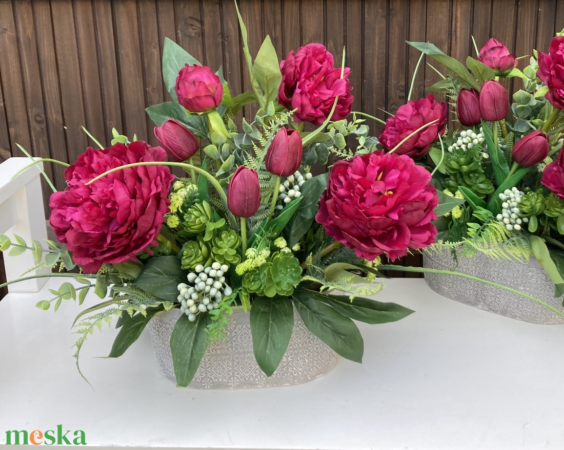 Bazsarózsa sírdísz - otthon & életmód - vallás - temetkezési tárgy - sírdísz, kegyeleti dísz - Meska.hu