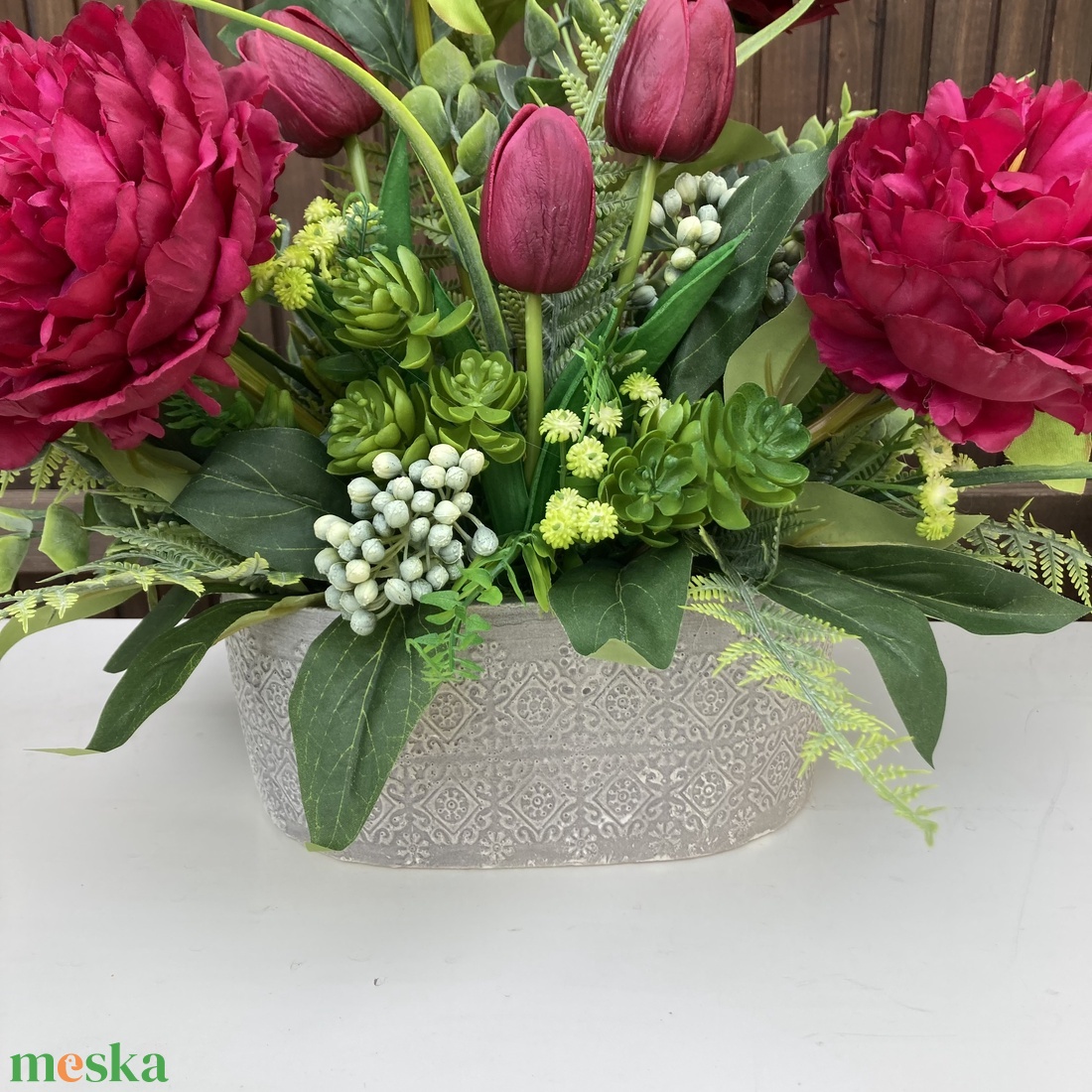 Bazsarózsa sírdísz - otthon & életmód - vallás - temetkezési tárgy - sírdísz, kegyeleti dísz - Meska.hu