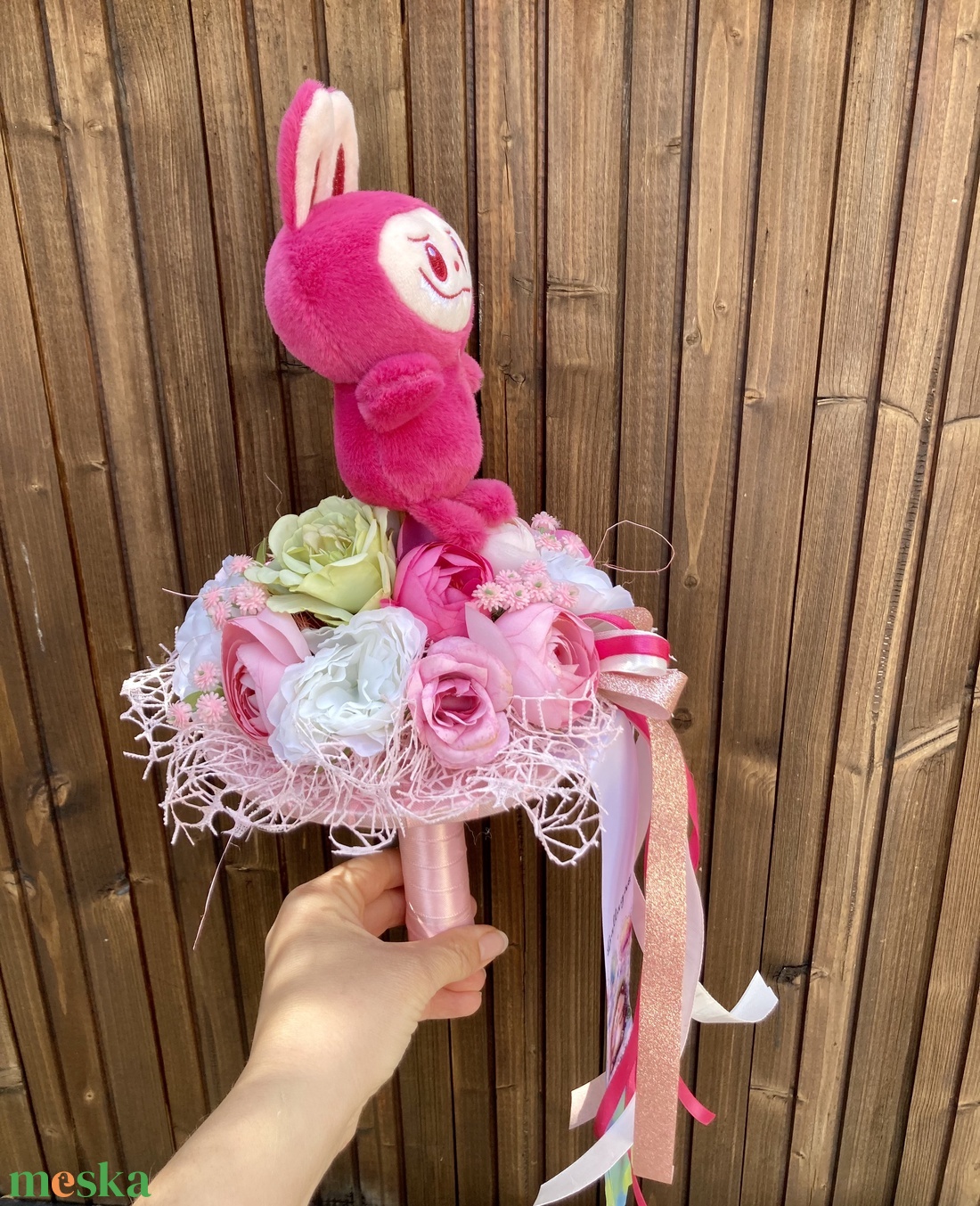 Labubu ovis ballagási csokor - otthon & életmód - virágdekoráció - virágok - virágcsokor - Meska.hu