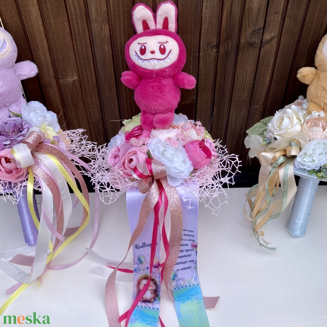 Labubu ovis ballagási csokor - otthon & életmód - virágdekoráció - virágok - virágcsokor - Meska.hu