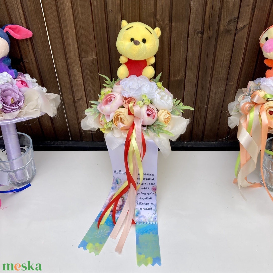 Micimackó ovis ballagási csokor - otthon & életmód - virágdekoráció - virágok - virágcsokor - Meska.hu