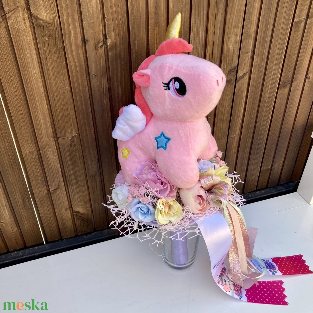 Unikornis ovis ballagási csokor - otthon & életmód - virágdekoráció - virágok - virágcsokor - Meska.hu