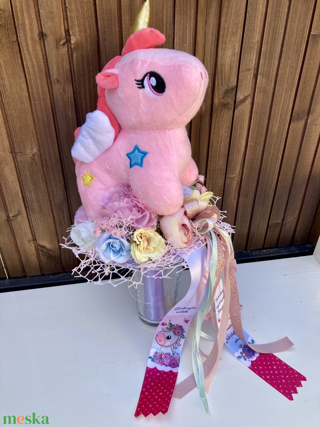 Unikornis ovis ballagási csokor - otthon & életmód - virágdekoráció - virágok - virágcsokor - Meska.hu