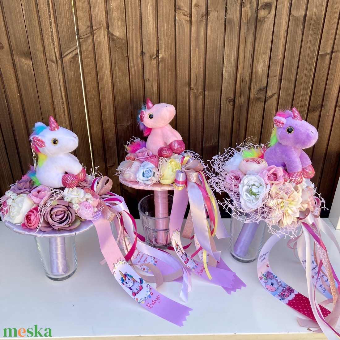 Unikornis ovis ballagási csokor - otthon & életmód - virágdekoráció - virágok - virágcsokor - Meska.hu