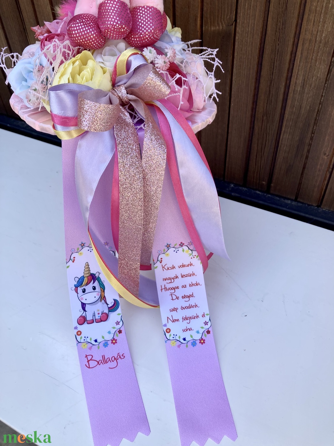 Unikornis ovis ballagási csokor - otthon & életmód - virágdekoráció - virágok - virágcsokor - Meska.hu