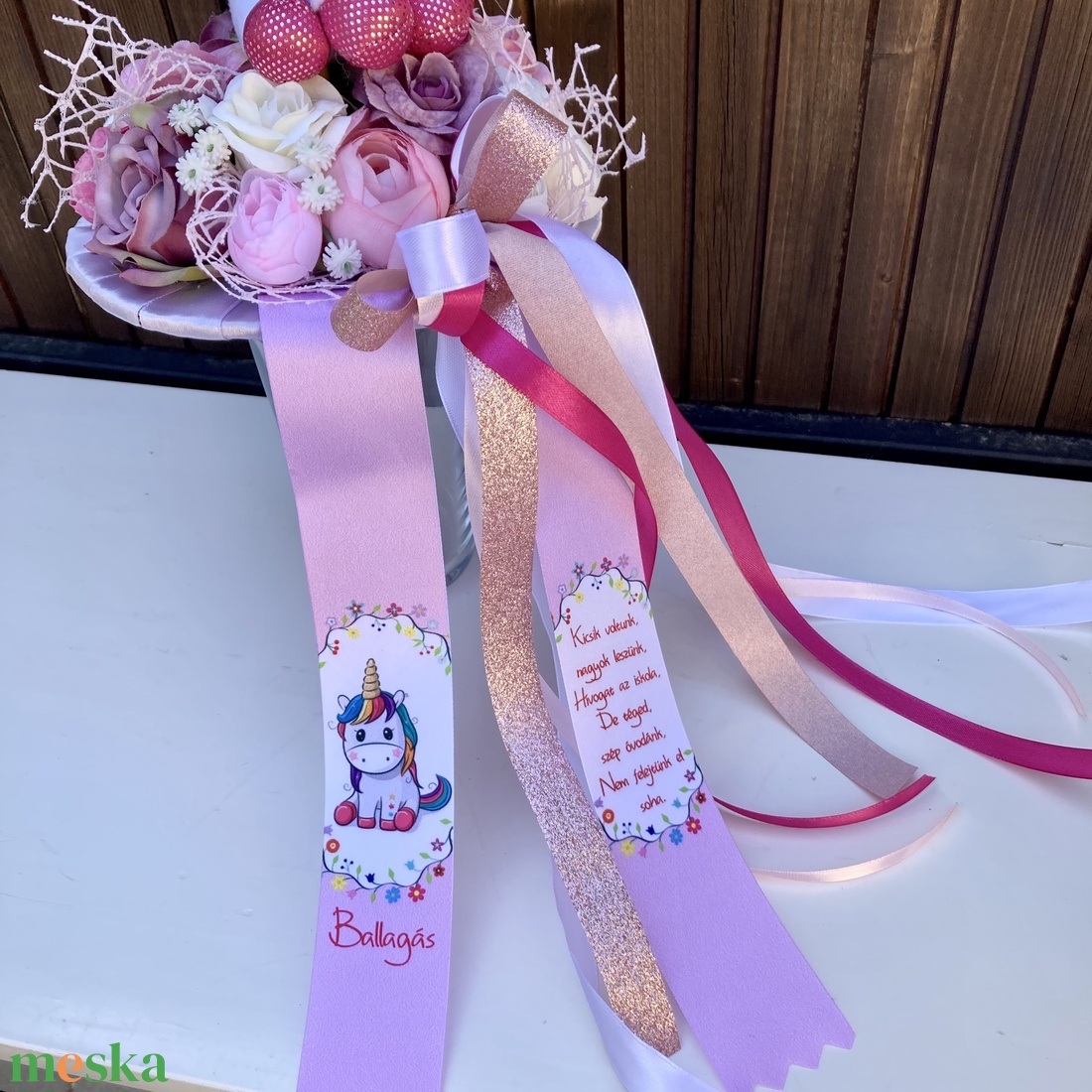 Unikornis ovis ballagási csokor - otthon & életmód - virágdekoráció - virágok - virágcsokor - Meska.hu