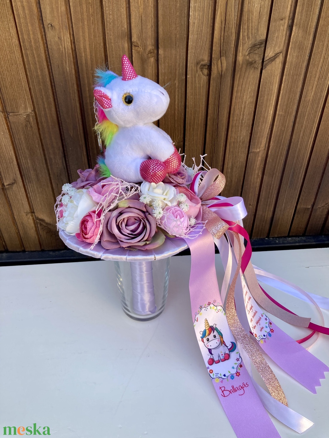 Unikornis ovis ballagási csokor - otthon & életmód - virágdekoráció - virágok - virágcsokor - Meska.hu