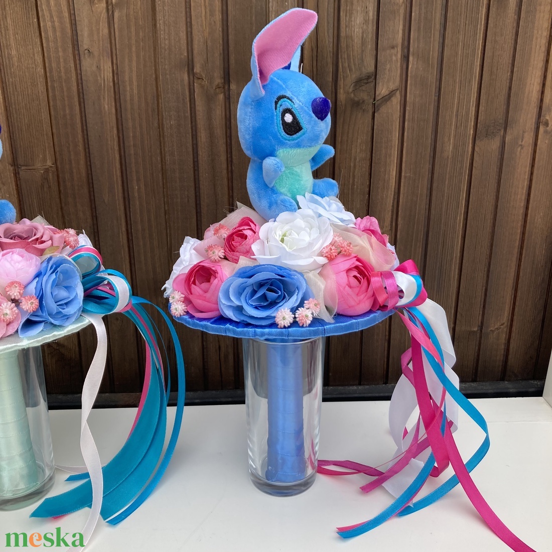 Stitch ballagasi ovis csokor - otthon & életmód - virágdekoráció - virágok - virágcsokor - Meska.hu