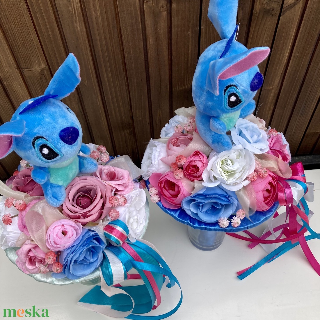 Stitch ovis ballagó csokor - otthon & életmód - virágdekoráció - virágok - virágcsokor - Meska.hu