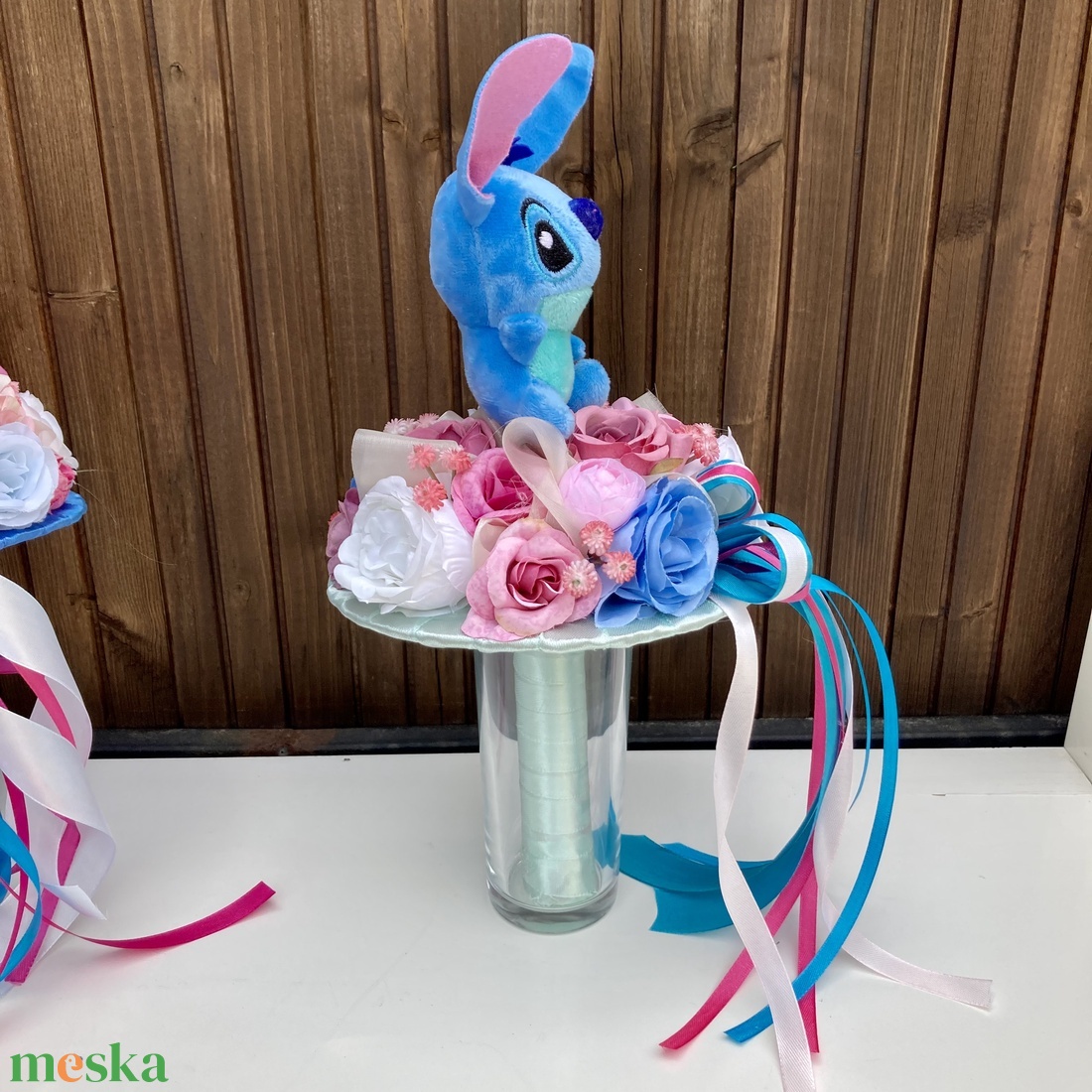 Stitch ovis ballagó csokor - otthon & életmód - virágdekoráció - virágok - virágcsokor - Meska.hu