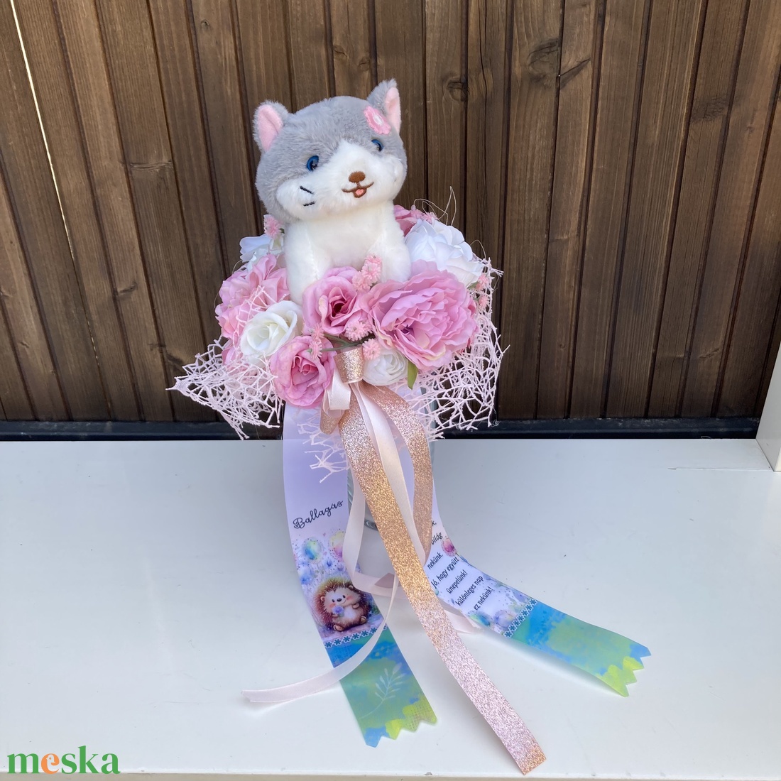 Cicás ovis ballagási csokor - otthon & életmód - virágdekoráció - virágok - virágcsokor - Meska.hu